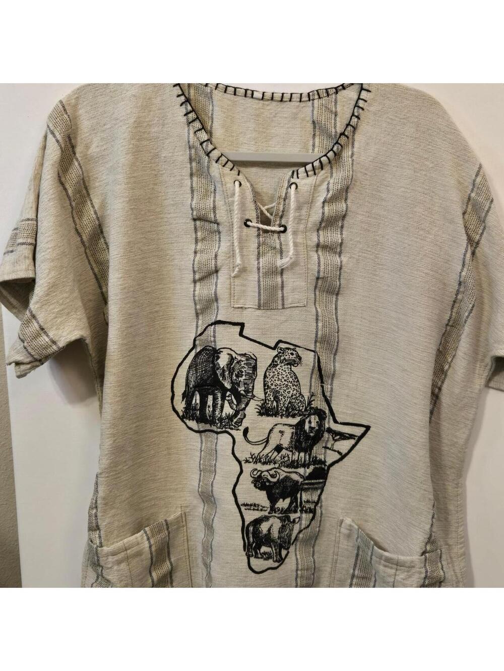Men's Cream and Grey Tshirt
